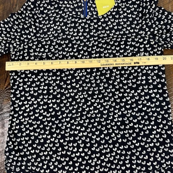 Maeve Silk Heart Print Blouse Medium Anthropologie Cottagecore Top - Picture 5 of 6